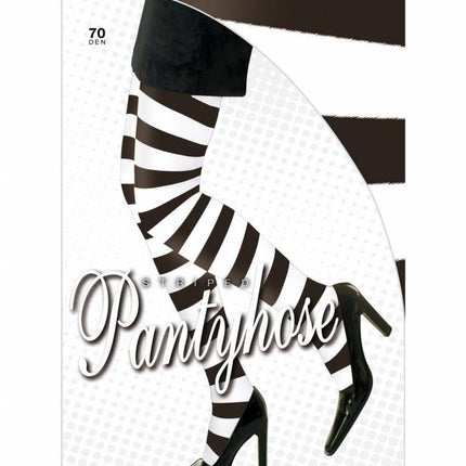 Halloweenaccessoires: Heksenpanty zwart/wit