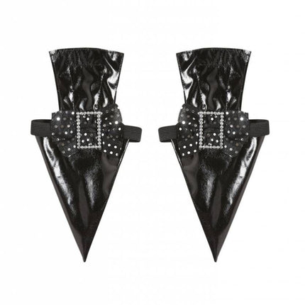 Halloweenaccessoires heksenschoen vinyl met decoratie