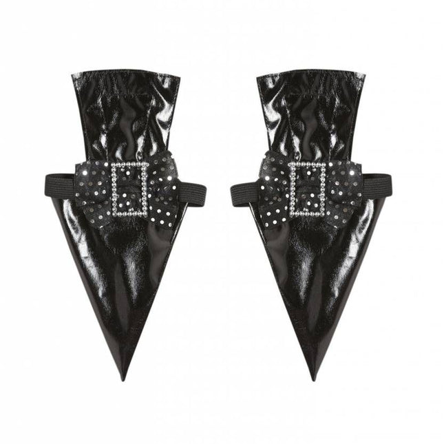 Halloweenaccessoires heksenschoen vinyl met decoratie