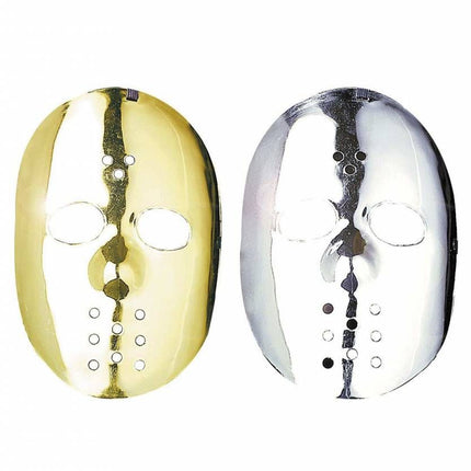 Halloweenaccessoires hockey masker zilver of goud