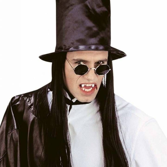 Halloweenaccessoires hoge hoed dracula met haar