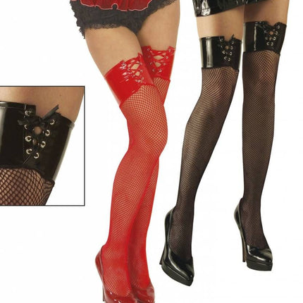 Halloweenaccessoires hoge kouse vinyl zwart of rood