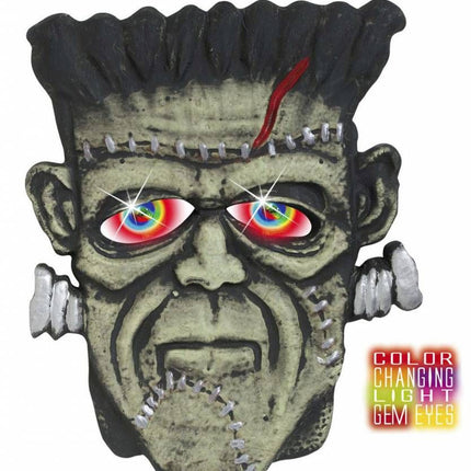 Halloweenaccessoires hoofd monster met meerkleurig licht