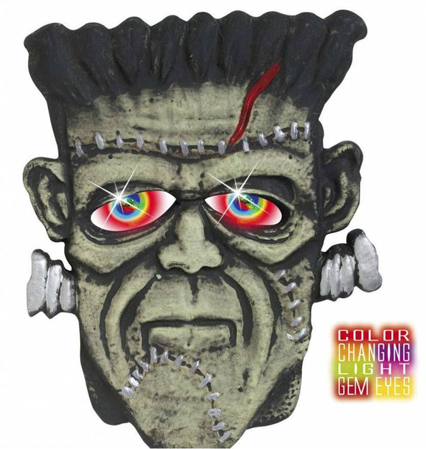 Halloweenaccessoires hoofd monster met meerkleurig licht