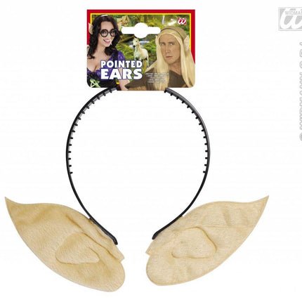 Halloweenaccessoires hoofdband met puntoren huidskleur