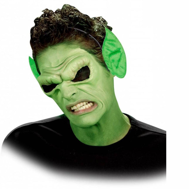 Halloweenaccessoires hoofdband met puntoren kleur groen
