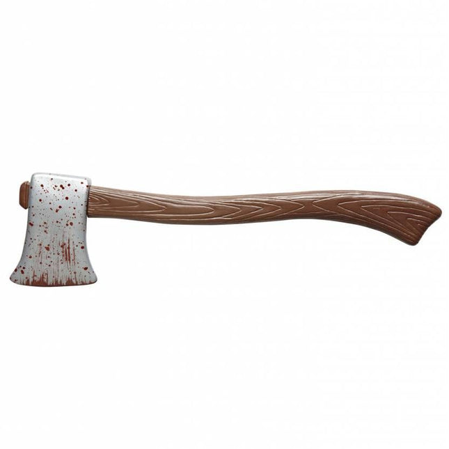 Halloweenaccessoires houten bijl met bloed