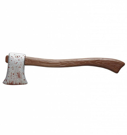 Halloweenaccessoires houten bijl met bloed