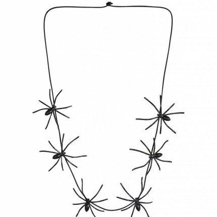 Halloweenaccessoires ketting spinnen 60cm