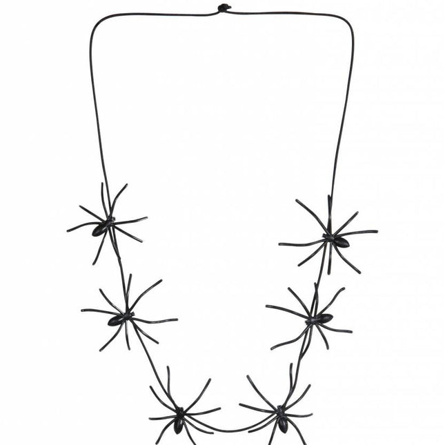 Halloweenaccessoires ketting spinnen 60cm