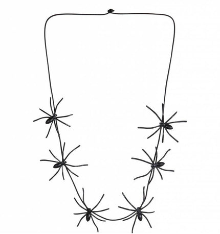 Halloweenaccessoires ketting spinnen 60cm