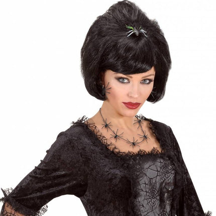 Halloweenaccessoires ketting spinnen 60cm