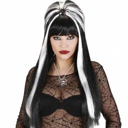 Halloweenaccessoires ketting spinneweb met spinnen