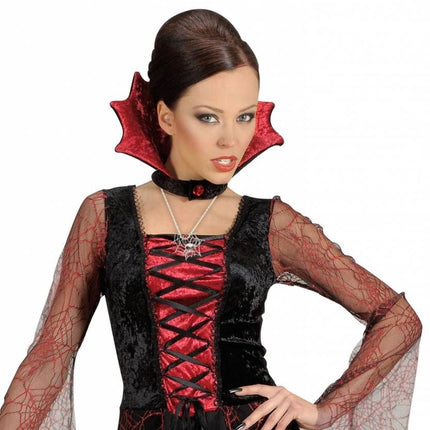 Halloweenaccessoires ketting spinneweb met spinnen