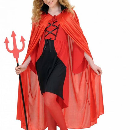 Halloweenaccessoires kindercape rood met zwarte kraag