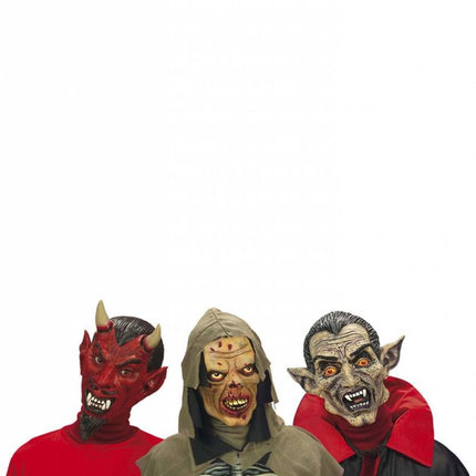 Halloweenaccessoires kindermasker horror duivel/vampier/zombie
