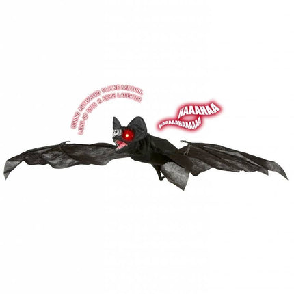Halloweenaccessoires luxe vleermuis met bewegende vleugelslicht en geluid