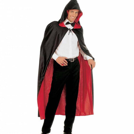Halloweenaccessoires luxe zwart/rode 2-zijdige cape