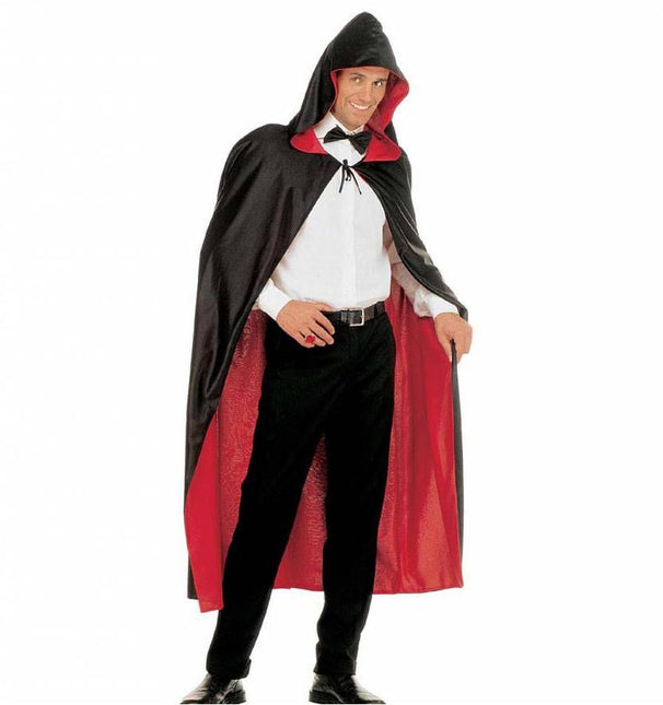 Halloweenaccessoires luxe zwart/rode 2-zijdige cape