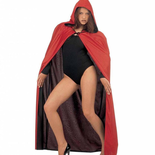 Halloweenaccessoires luxe zwart/rode 2-zijdige cape
