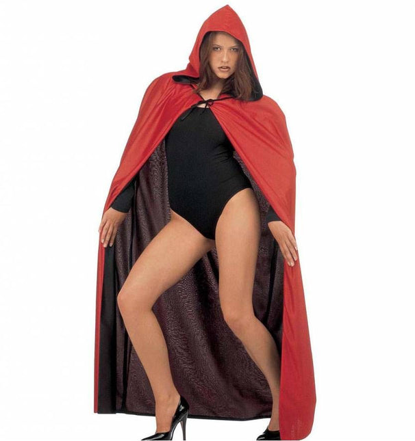 Halloweenaccessoires luxe zwart/rode 2-zijdige cape