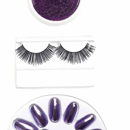 Halloweenaccessoires make-up set paars