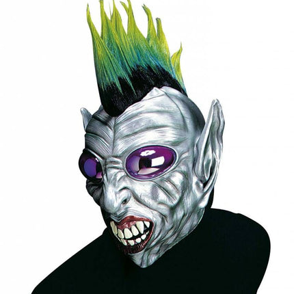 Halloweenaccessoires masker boze geest met bolle ogen en kam