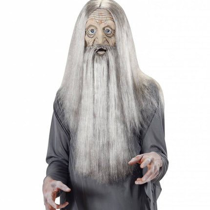 Halloweenaccessoires masker latex/schuim millenarian met haar