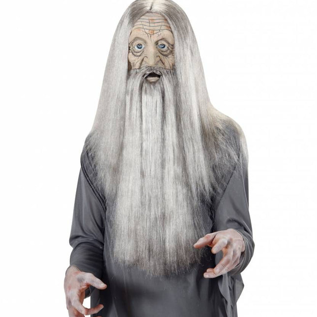 Halloweenaccessoires masker latex/schuim millenarian met haar