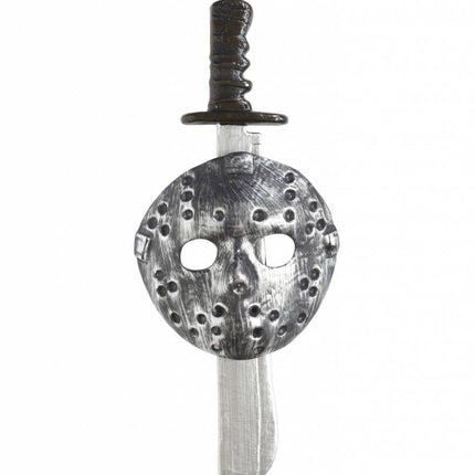 Halloweenaccessoires masker met machette 56cm
