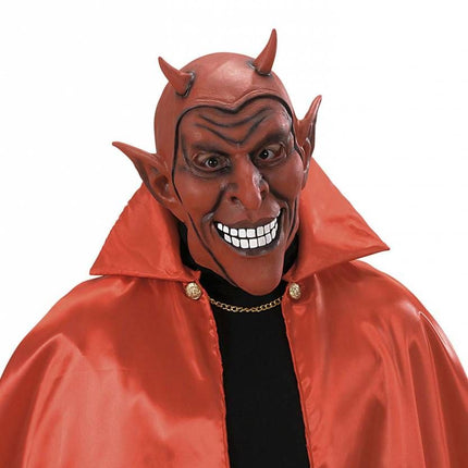 Halloweenaccessoires masker rode lachende duivel