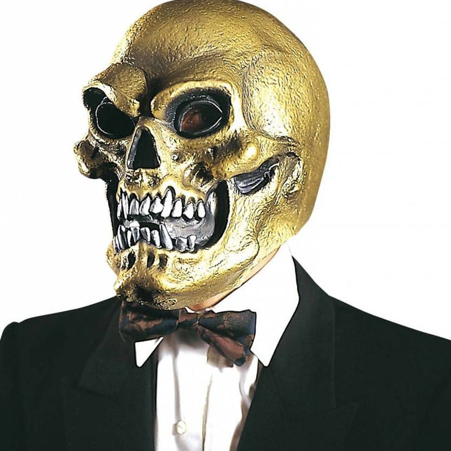Halloweenaccessoires masker schedel in goud of zilver