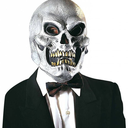 Halloweenaccessoires masker schedel in goud of zilver