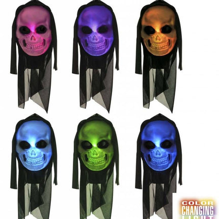 Halloweenaccessoires masker schedel meerkleurig lichtgevend ledjes