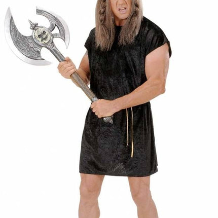 Halloweenaccessoires maxi bijl schedel 90cm