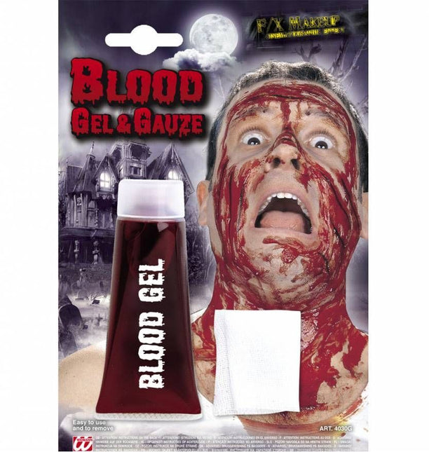 Halloweenaccessoires maxi tube bloedgel met gaas