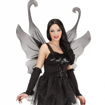 Halloweenaccessoires maxi vleugel glitterzwart