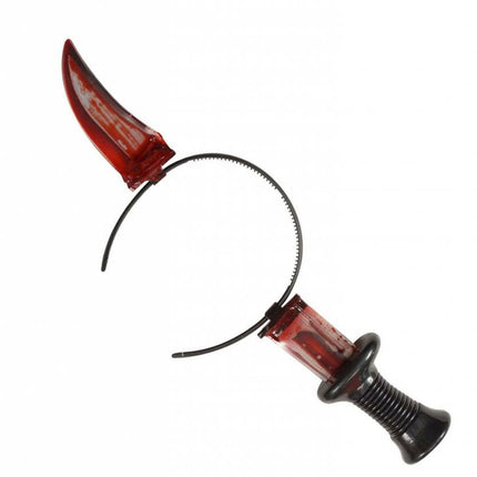 Halloweenaccessoires mes door hoofd met bloed
