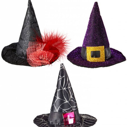 Halloweenaccessoires mini heksenhoed