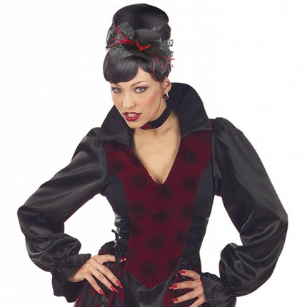 Halloweenaccessoires mini hoge hoed vleermuis