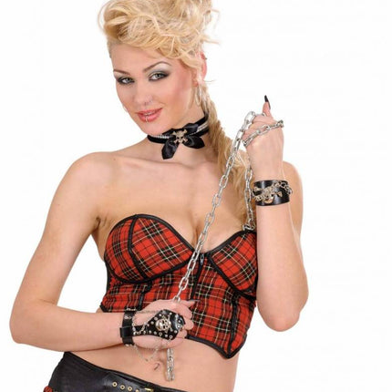 Halloweenaccessoires nekband strass + schedel