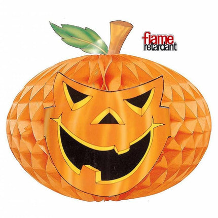 Halloweenaccessoires neon decoratie pompoen 52cm brandveilig