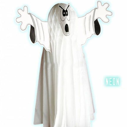 Halloweenaccessoires neon jumbo decoratie geest76cm