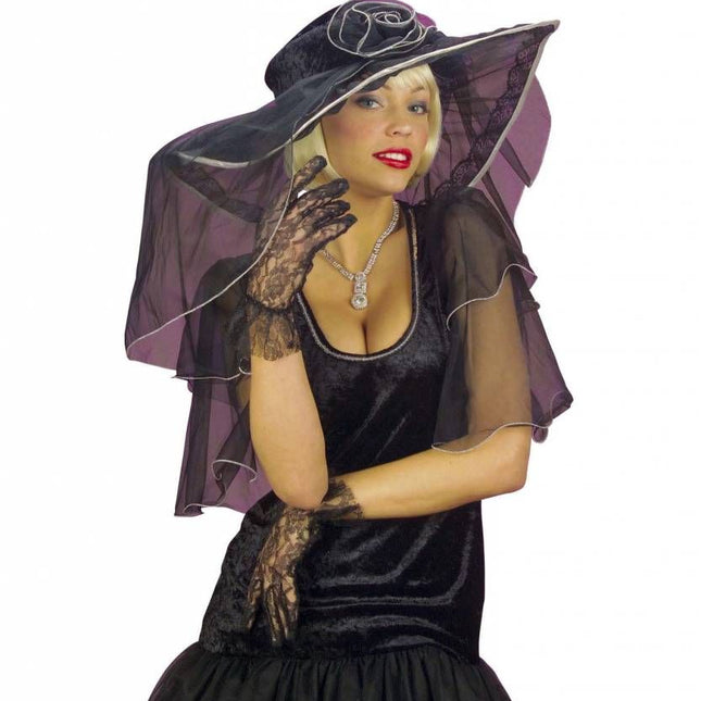 Halloweenaccessoires nethandschoenen zwart