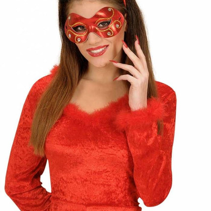 Halloweenaccessoires oogmasker metalic juwelen