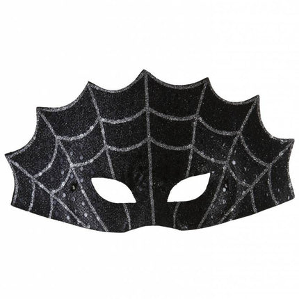 Halloweenaccessoires oogmasker spinneweb