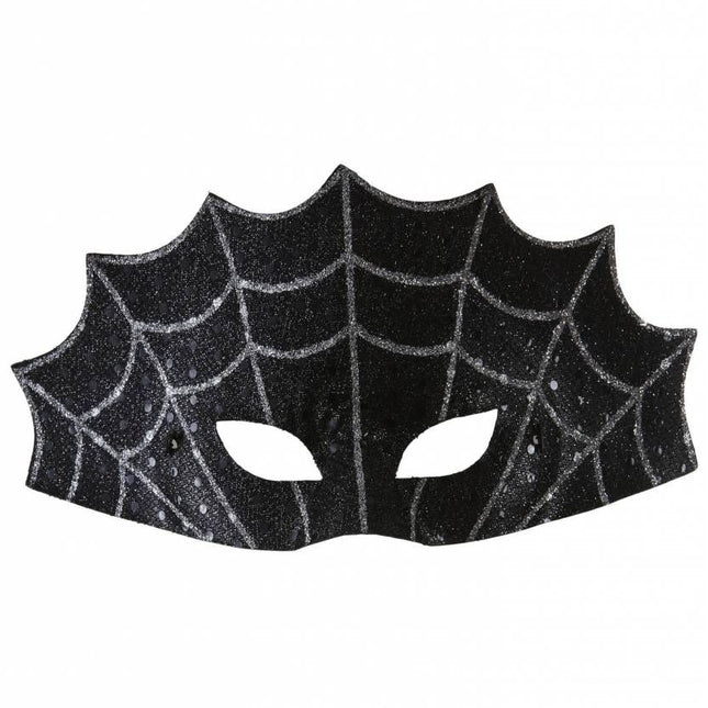 Halloweenaccessoires oogmasker spinneweb