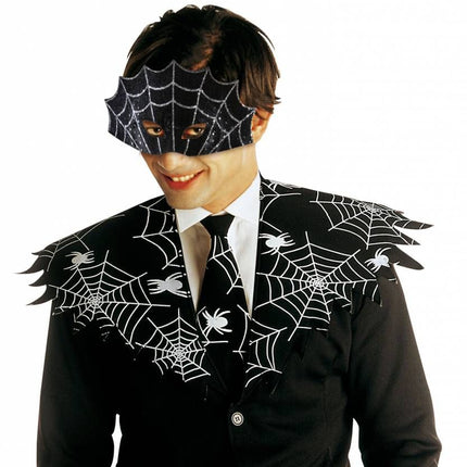 Halloweenaccessoires oogmasker spinneweb
