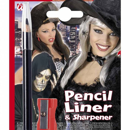 Halloweenaccessoires oogpotlood zwart met slijper