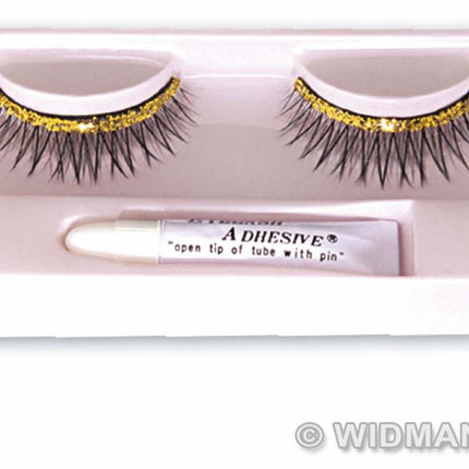 Halloweenaccessoires oogwimpers diamant zwartlang